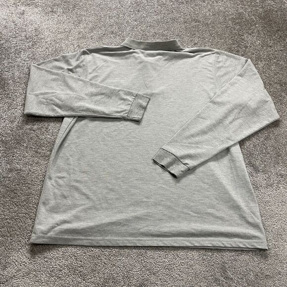 Moheen Cool Dri Polo Shirt Mens 2XL Gray Long Sleeve Collared Casual Pocket Top - Picture 2 of 11